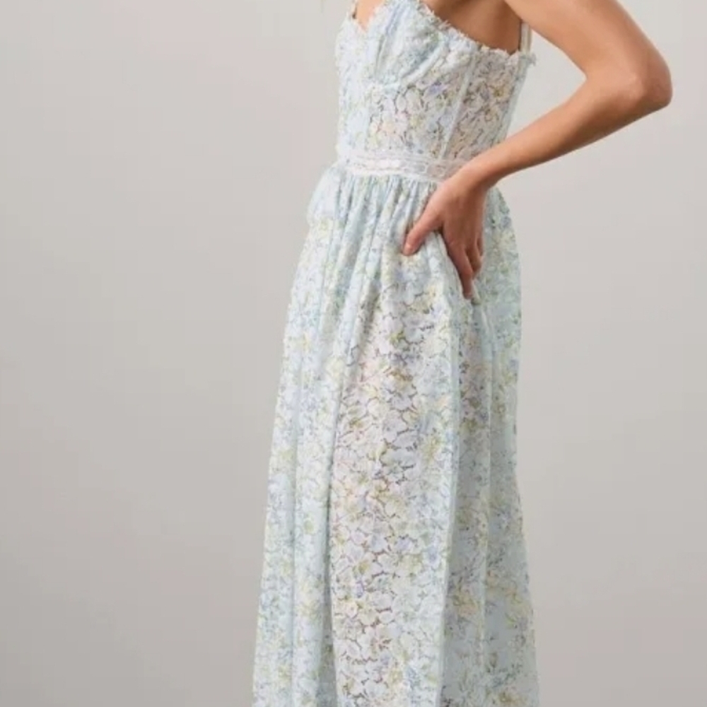 Free People Light Blue Floral Mini Dress - Picture 4 of 10